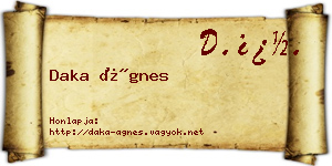 Daka Ágnes névjegykártya